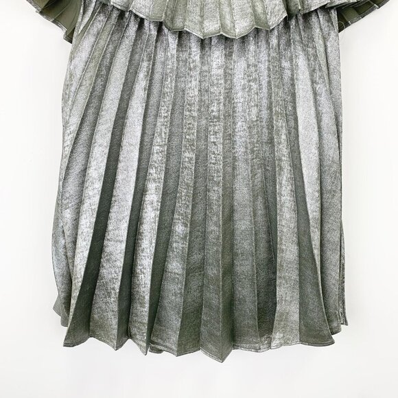 NWT Ramy Brook Ryleigh Metallic Pleated Mini Dress Size US 2 - Picture 8 of 12